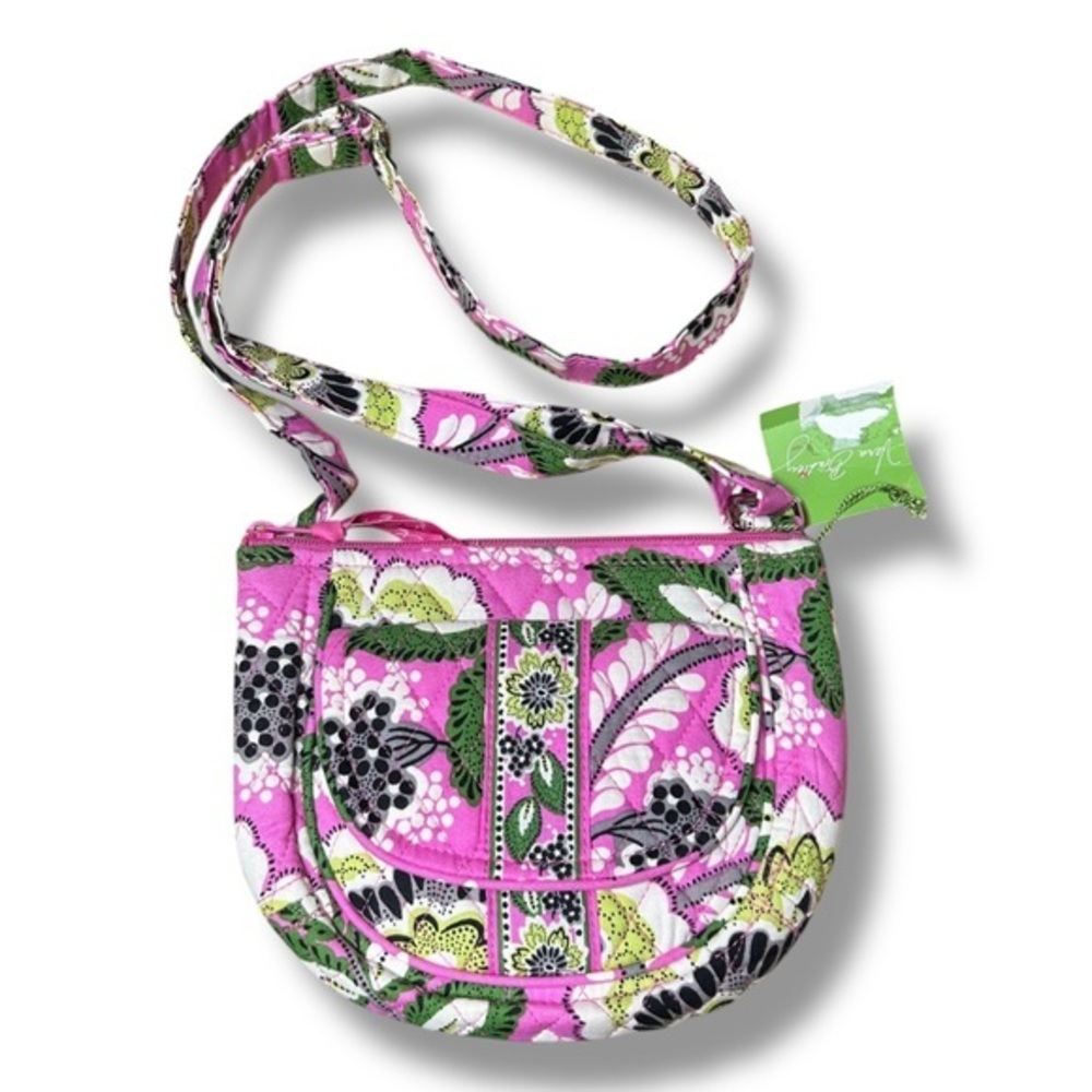 Vera Bradley Pricilla Pink Floral and Fauna Print Crossbody Bag - “Beatrix”